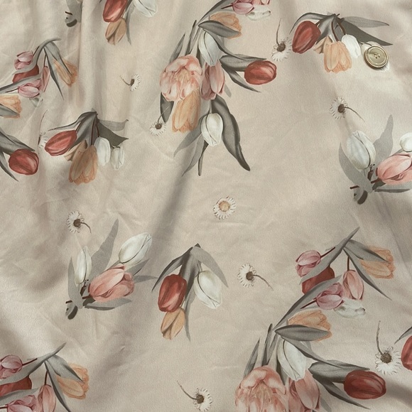 Simple Retro Giselle Tulip floral print midi Dress sz large L - Picture 10 of 13